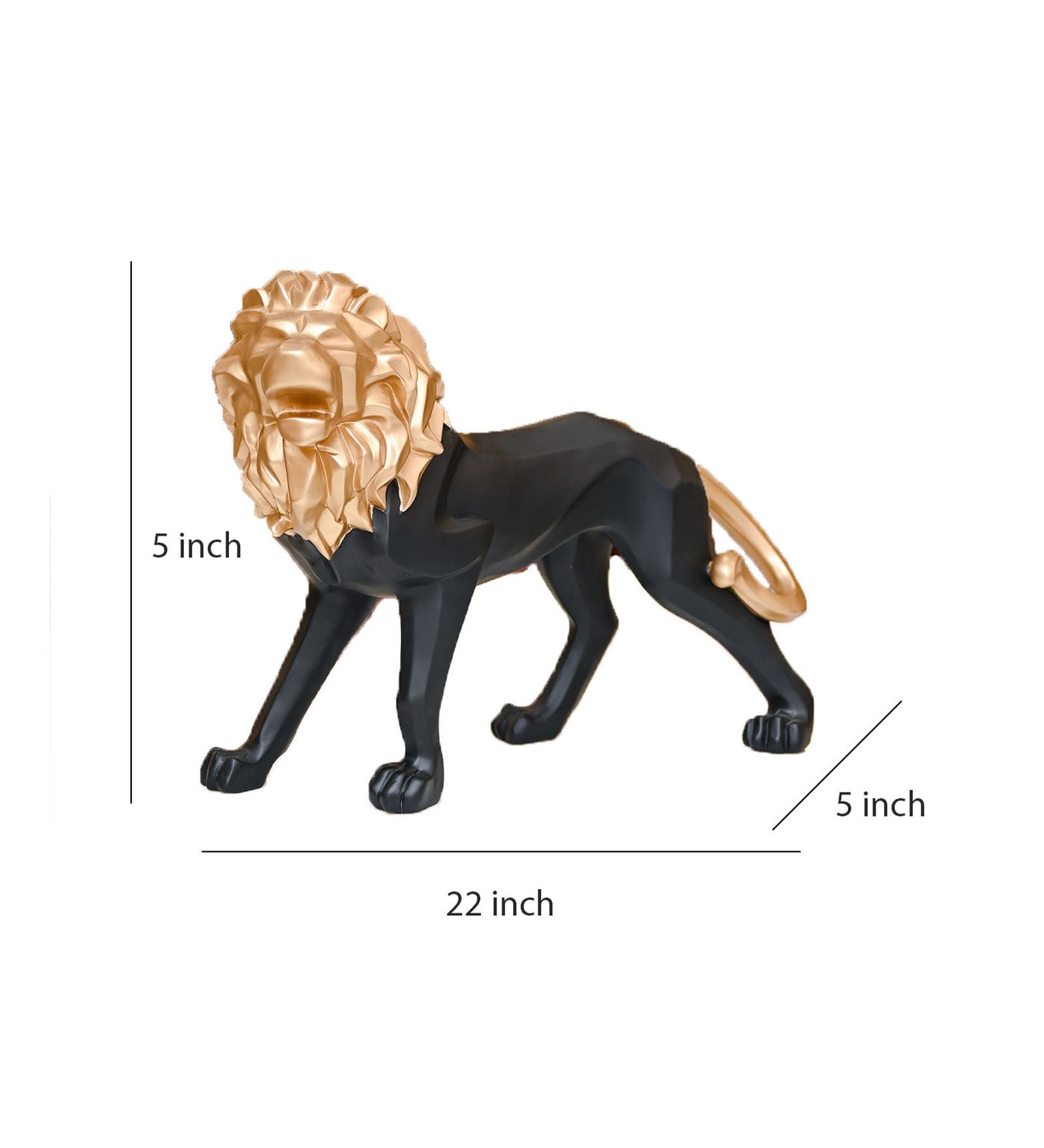 Eccentric & Elegant Lion Black Resin Figurine